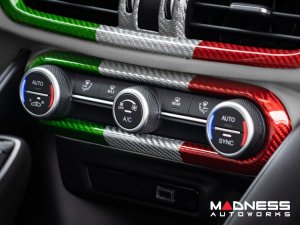 Alfa Romeo Giulia Air Conditioning Dash Bezel - Carbon Fiber - Pre '20 - Italian Theme